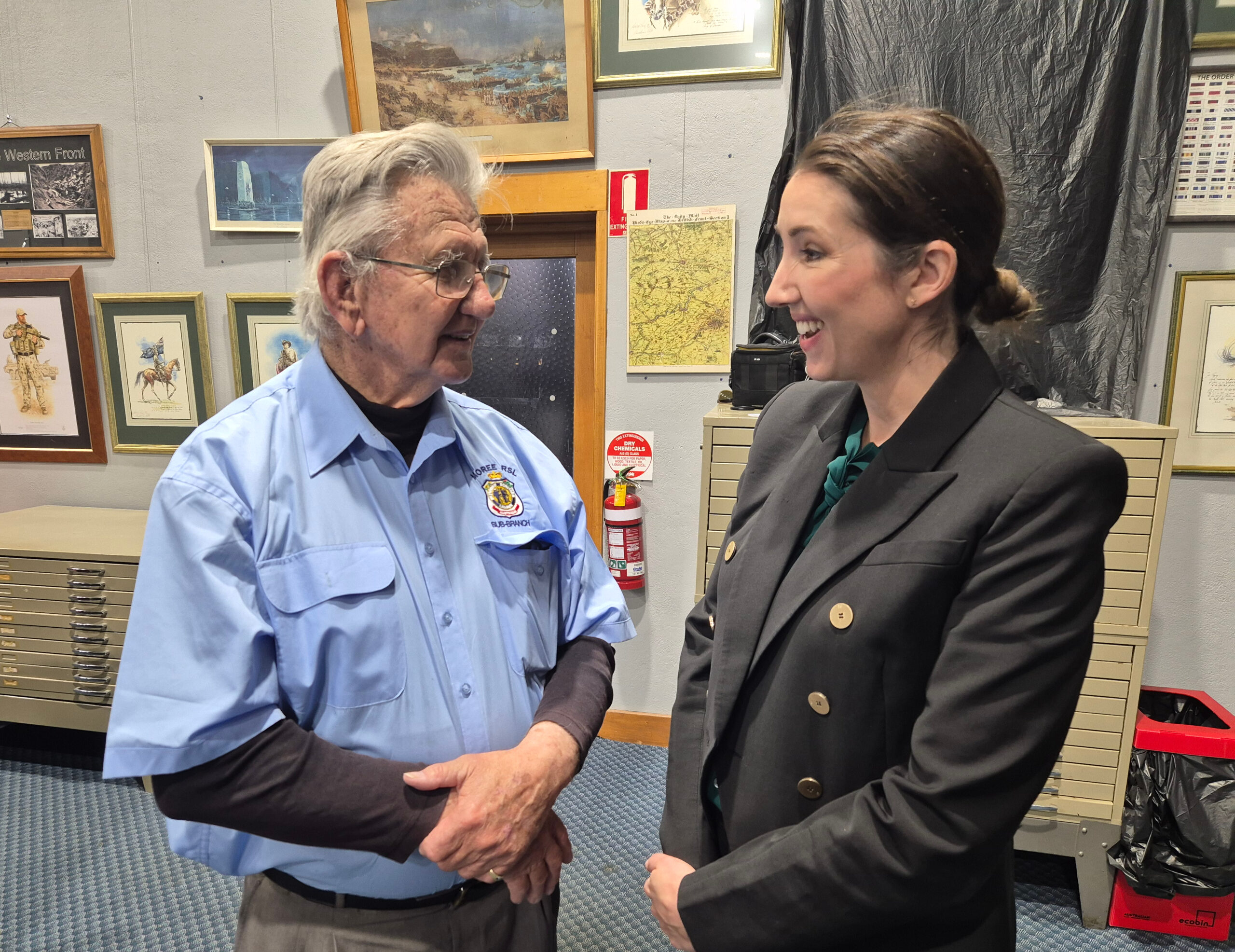 Moree Plains Shire Council deputy mayor Susannah Pearse and museum committee member John Tramby (Image Copyright).