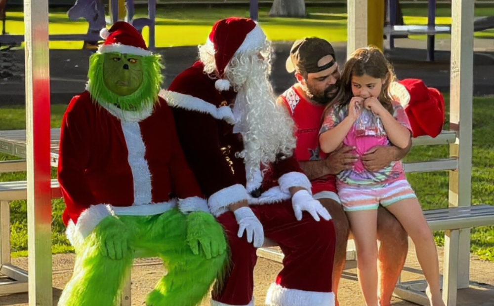 Santa takes a break during last year’s Moree Santa Run.